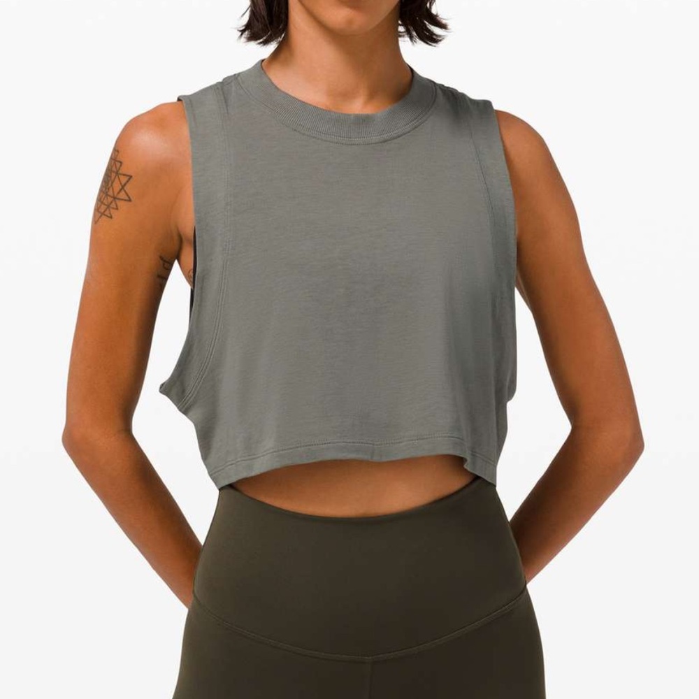 Green All Yours Crop Tank